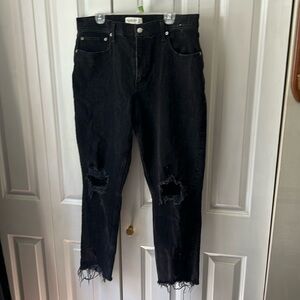 Abercrombie and Fitch High rise mom jeans distressed size 14 Long